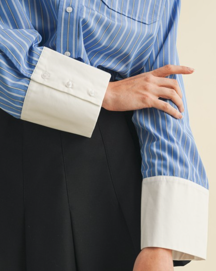 audrey striped blouse - blue