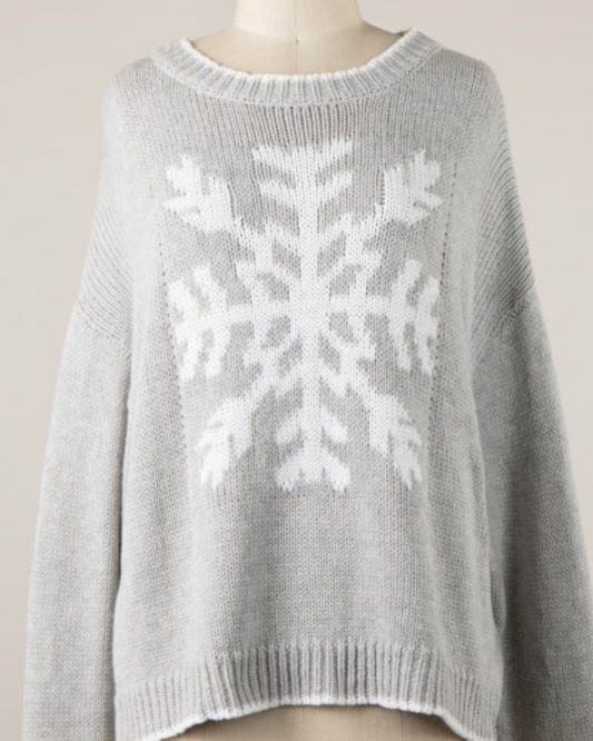 frost drop sweater -  silver