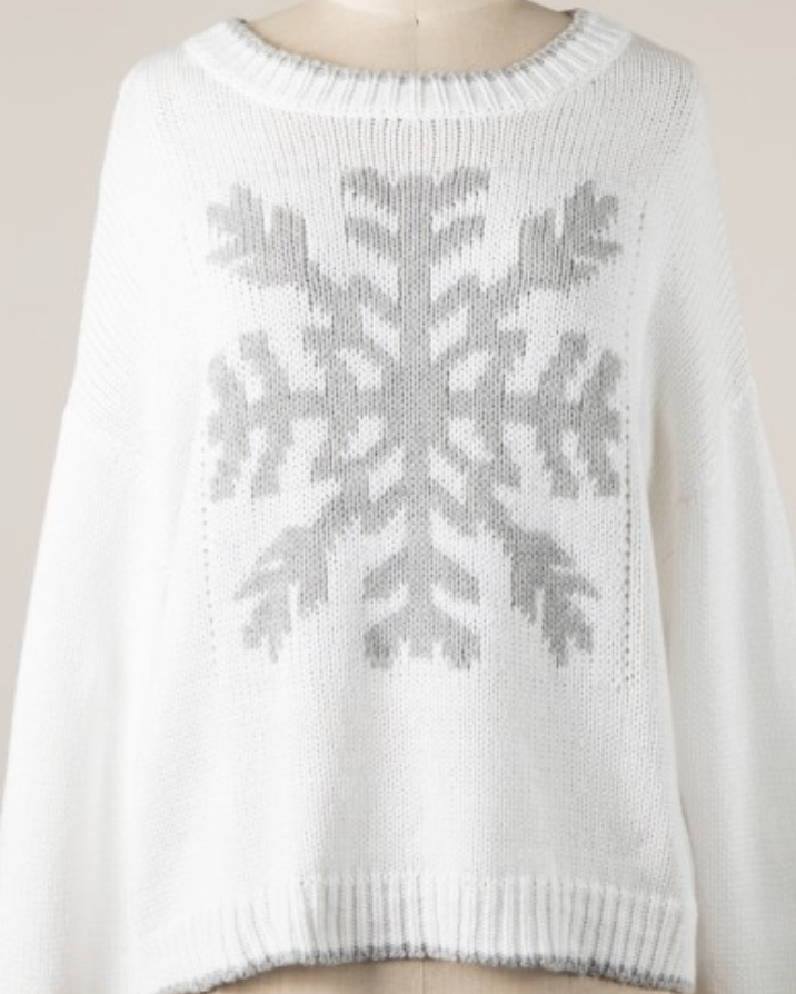 frost drop sweater -  white