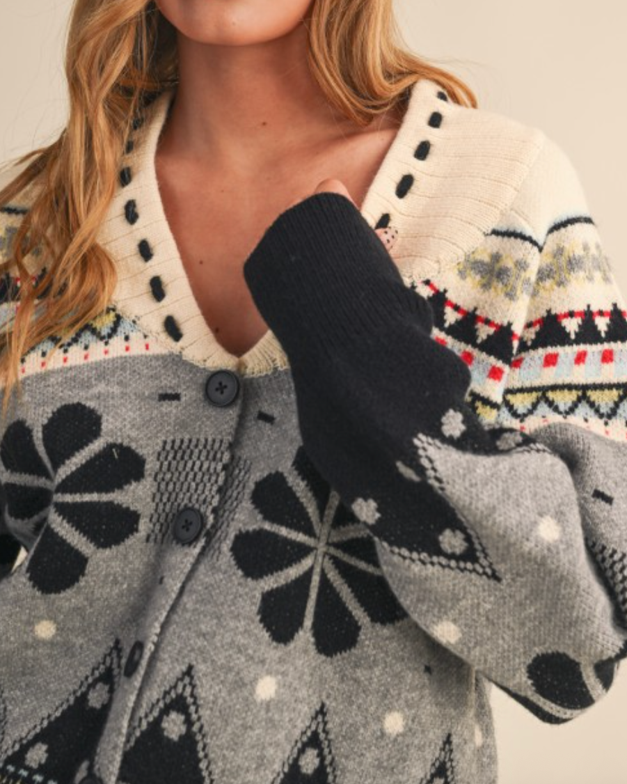 desert bloom cardigan - black