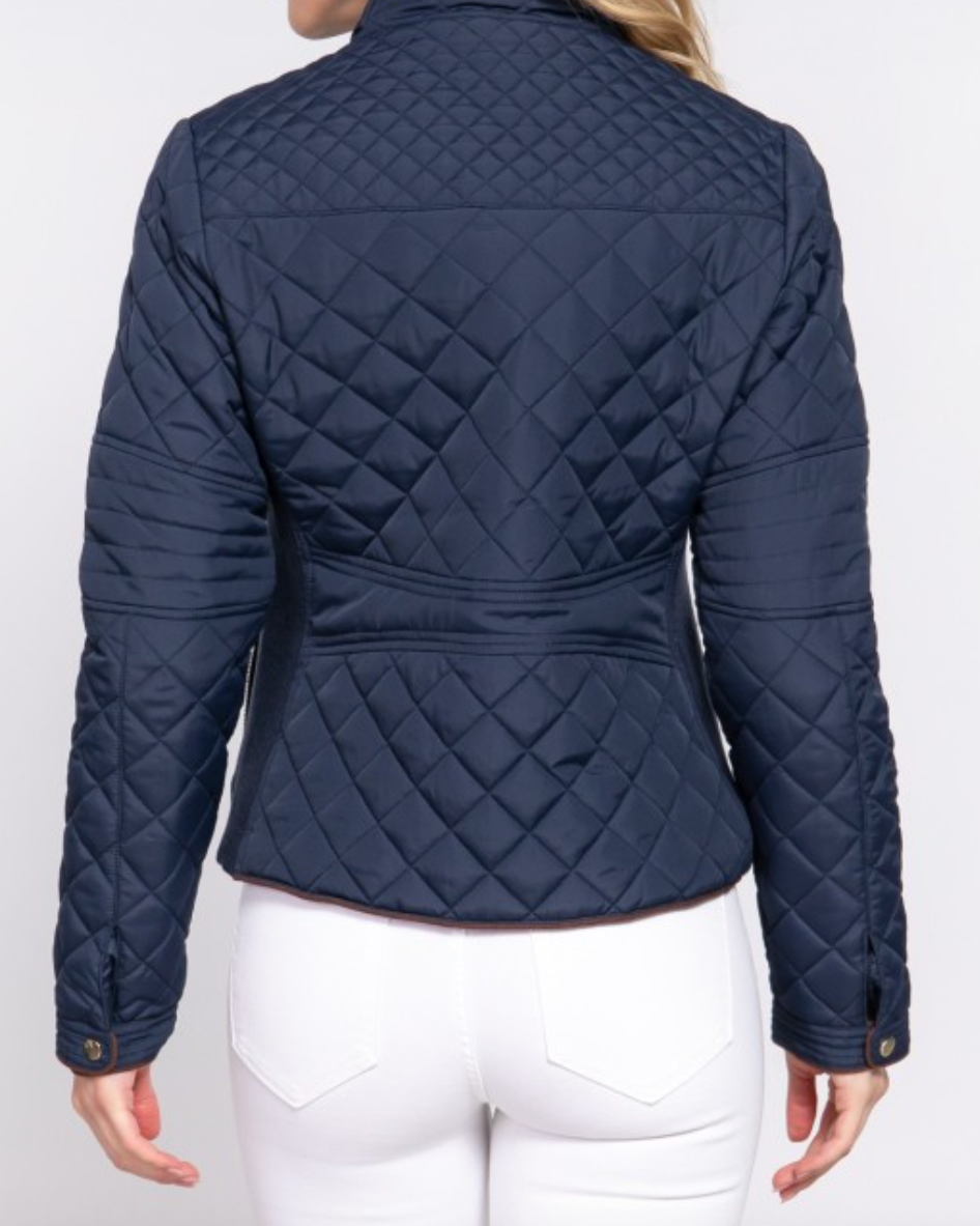 madison quilted jacket - navy