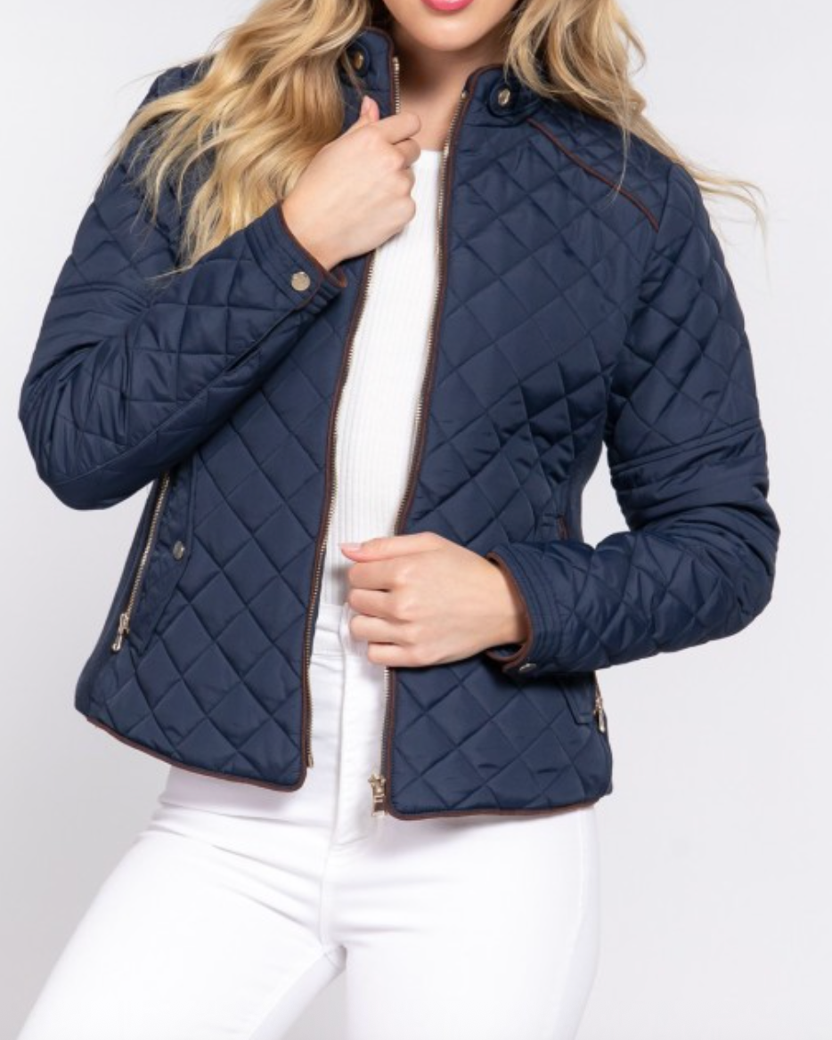 madison quilted jacket - navy