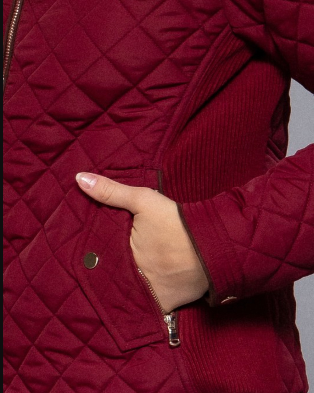 madison quilted jacket - merlot