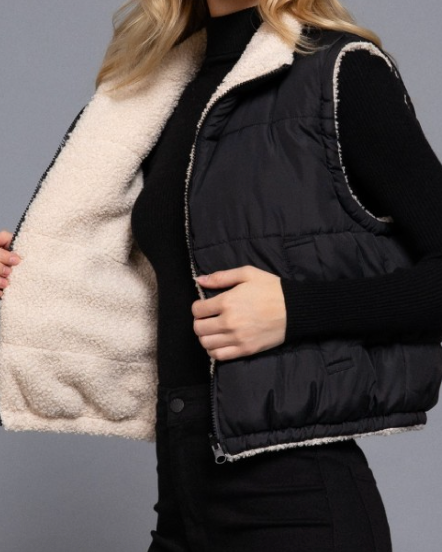 cloud nine reversible vest: black