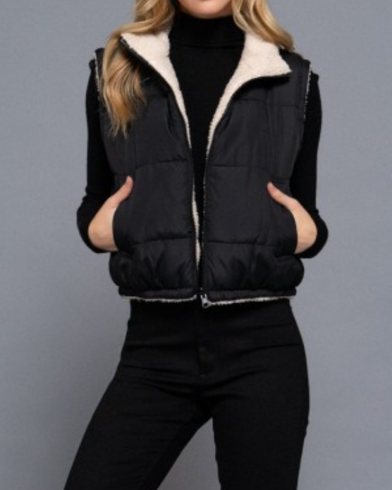cloud nine reversible vest: black