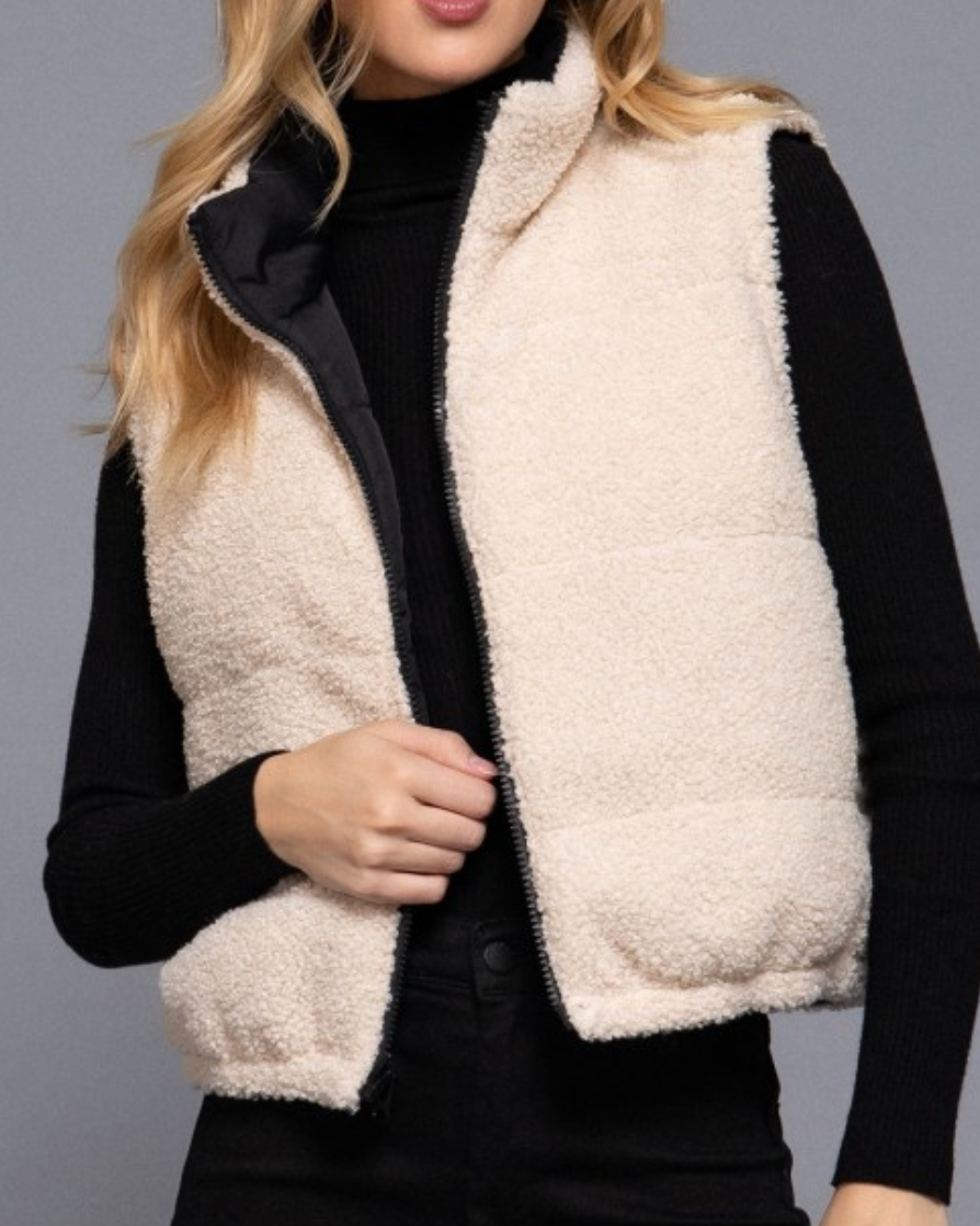 cloud nine reversible vest: black