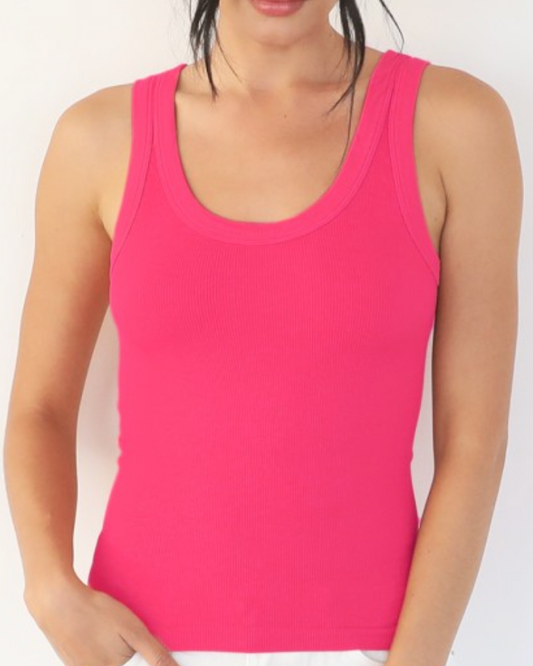 blanco reversible ribbed tank top -fuchsia