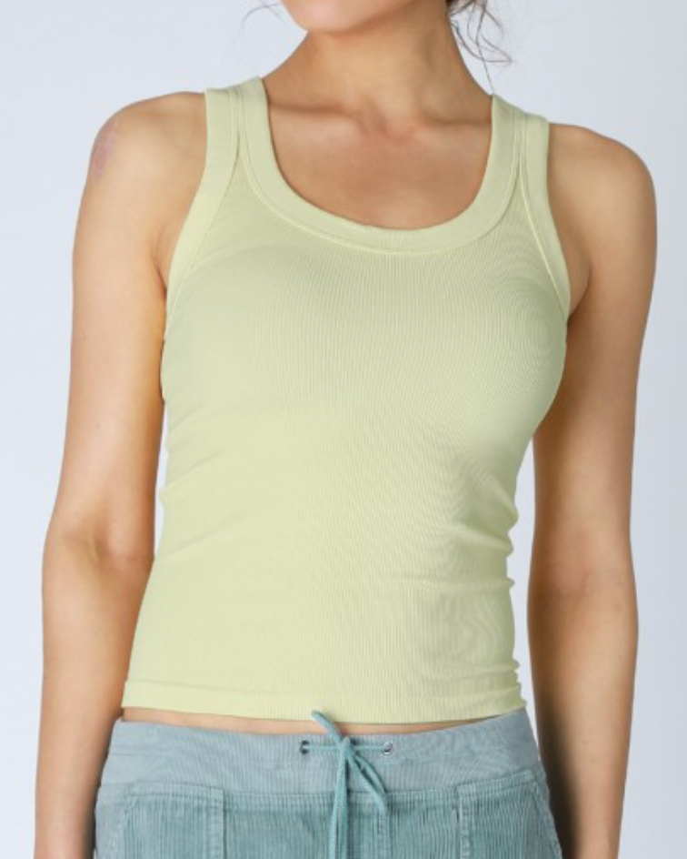 blanco reversible ribbed tank top -pistachio