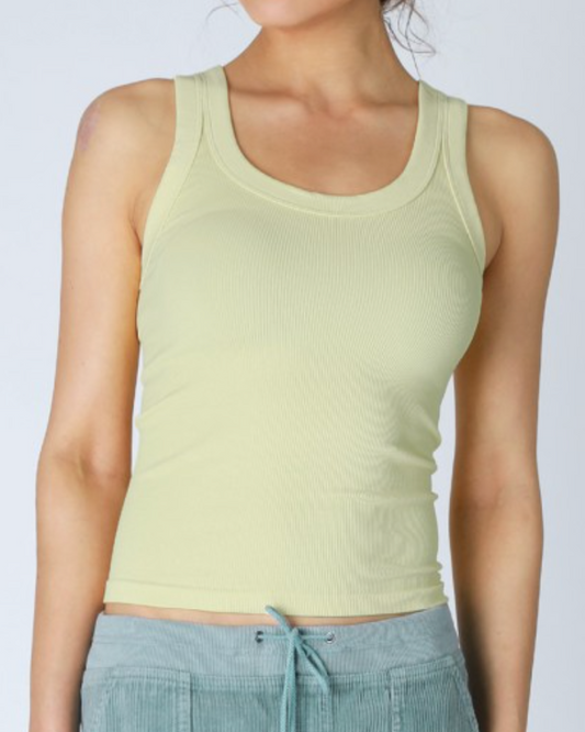blanco reversible ribbed tank top -pistachio