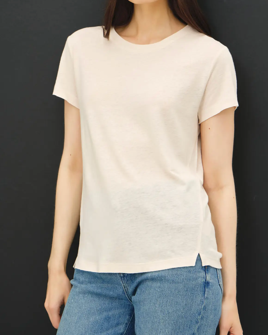 luxe tee -eggshell