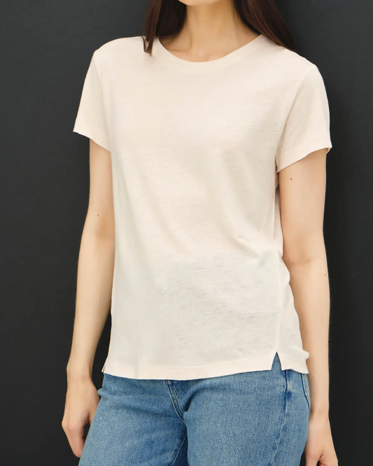 luxe tee -eggshell