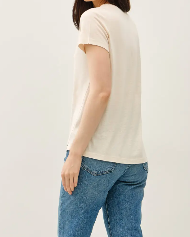 luxe tee -eggshell