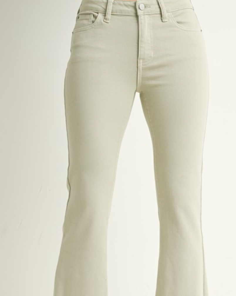 fern flare jeans - sage green
