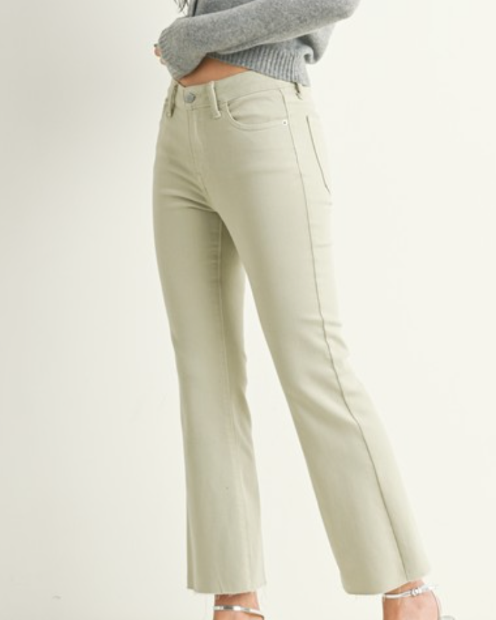 fern flare jeans - sage green