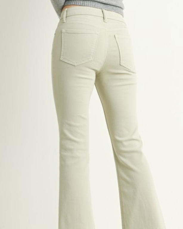 fern flare jeans - sage green