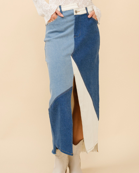 mosaic skirt - denim