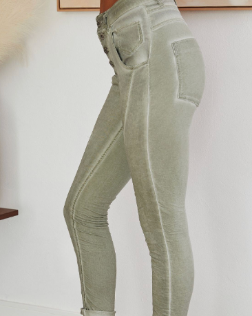 sloane crinkle jogger - sage green