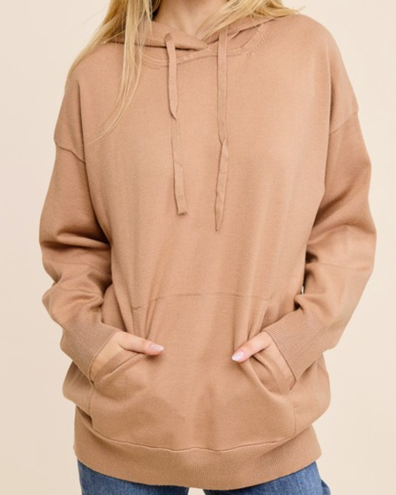 brynn hooded sweater - camel