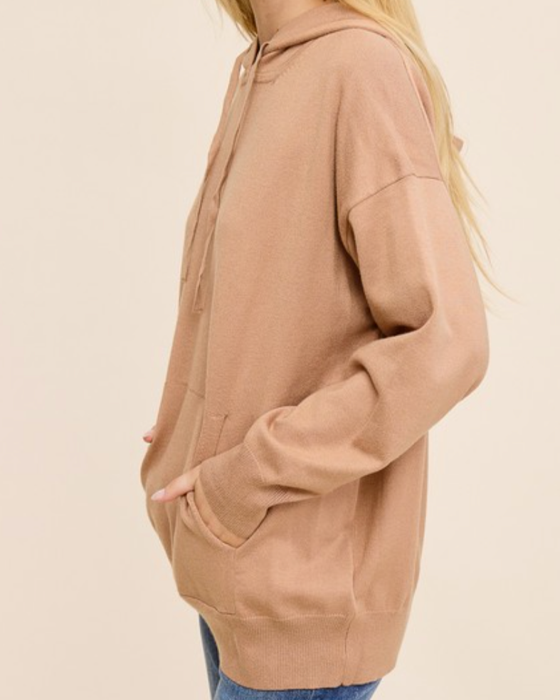 brynn hooded sweater - camel