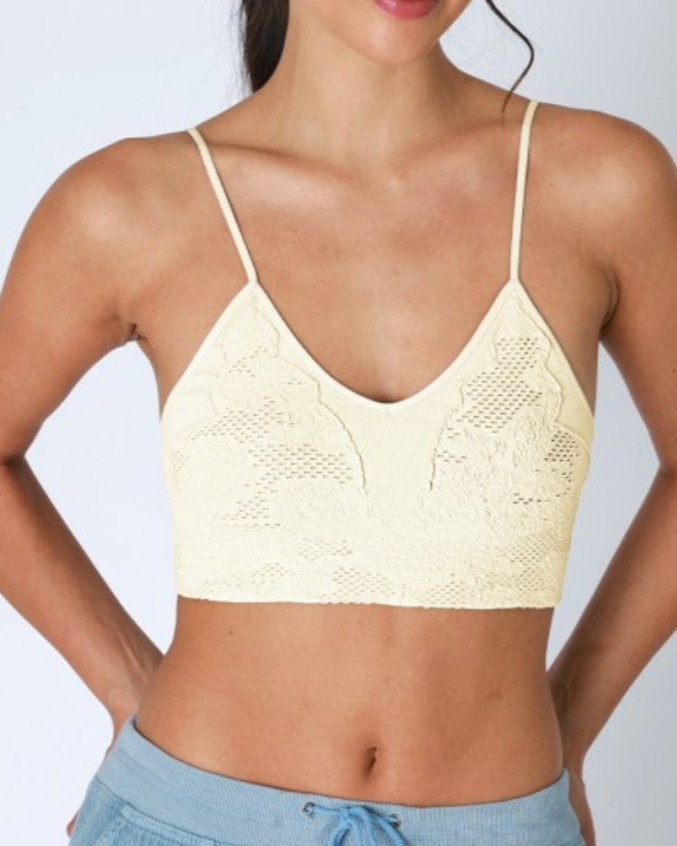 chantilly lace bralette - buttercream