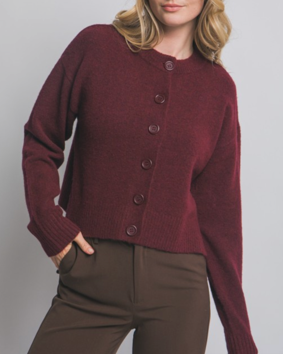 the snug cardigan - wine