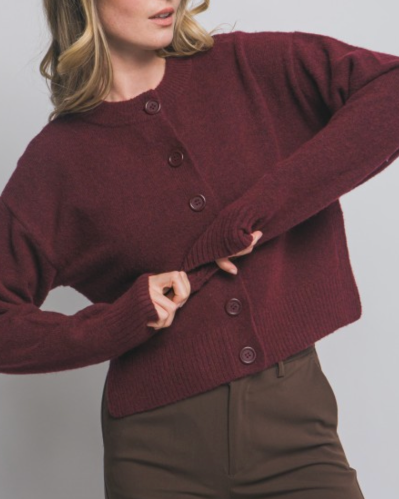 the snug cardigan - wine