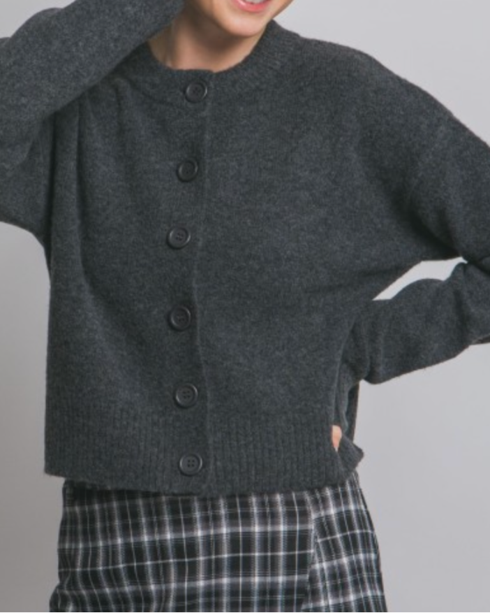 the snug cardigan - charcoal