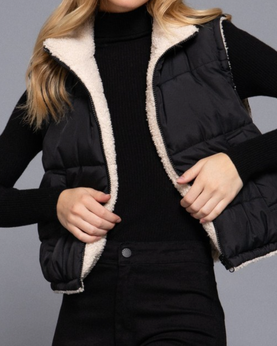 cloud nine reversible vest: black